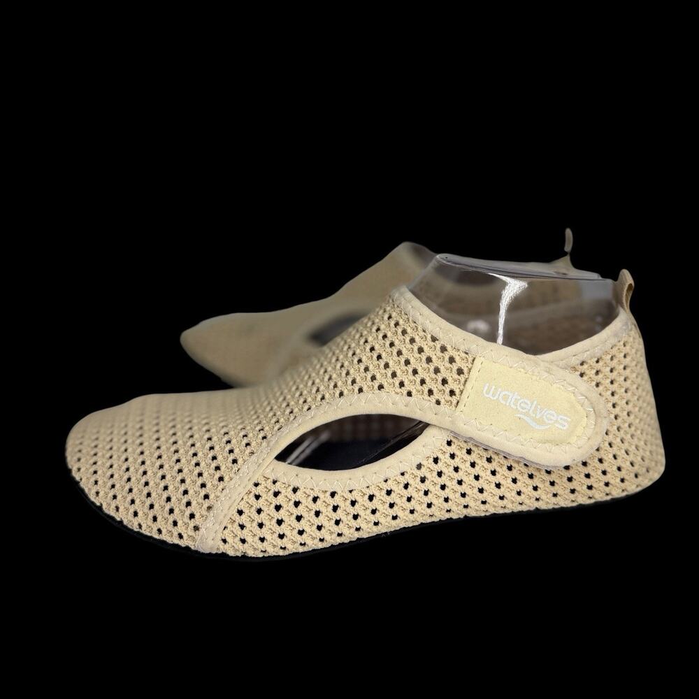 Water Shoes Womens Sz 9 Beige Mesh Barefoot Aqua Festival After Party Comfort - Picture 4 of 8